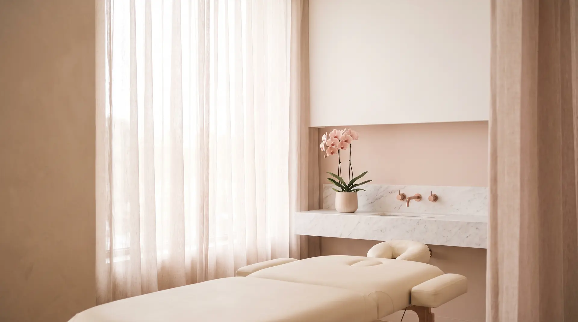 A serene, softly lit treatment room at Best You MedSpa